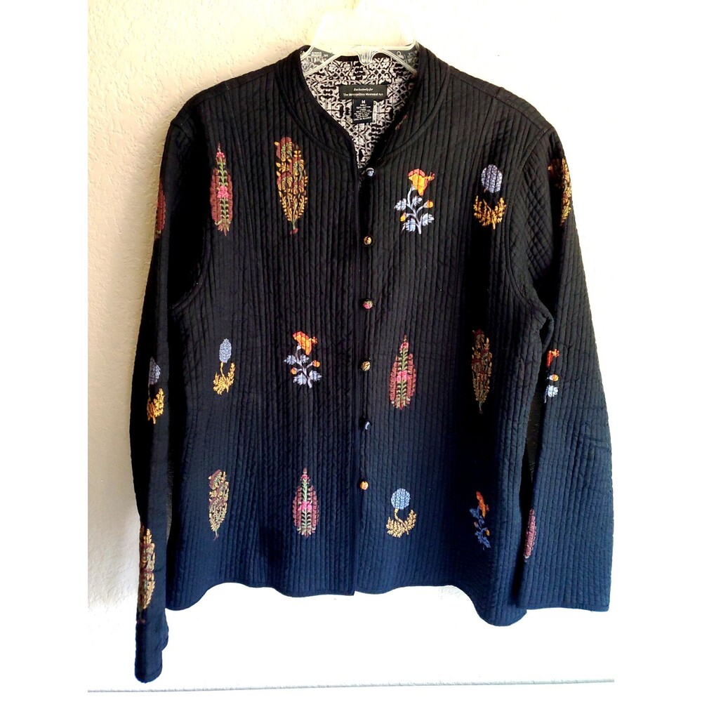 Metropolitan Museum Of Art Jacket Mandarin Collar Loop Buttons Artsy Old Money M